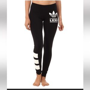 Adidas originals  Black Leggings with White Logo and Stripes